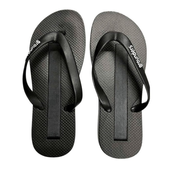 Earthling Grounders Black Grounding Flip Flops Size 9 NWT Casual Shower Shoes - Picture 2 of 7